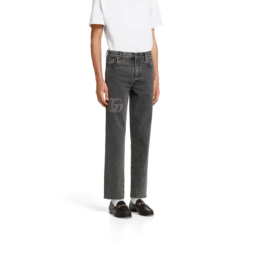 Slim Fit Denim Pant With Logo Detail