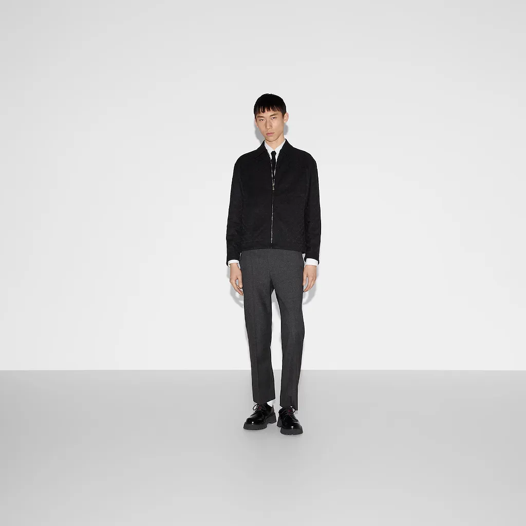 Reversible Nylon And Gg Canvas Jacket