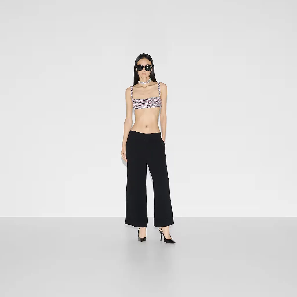 Embroidered Viscose Sable Trouser