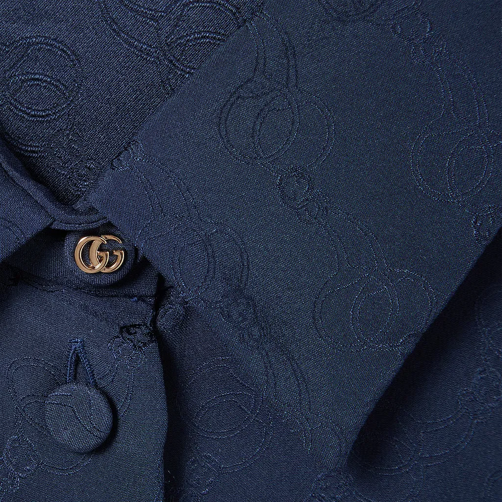 Gg And Chain Silk Jacquard Shirt