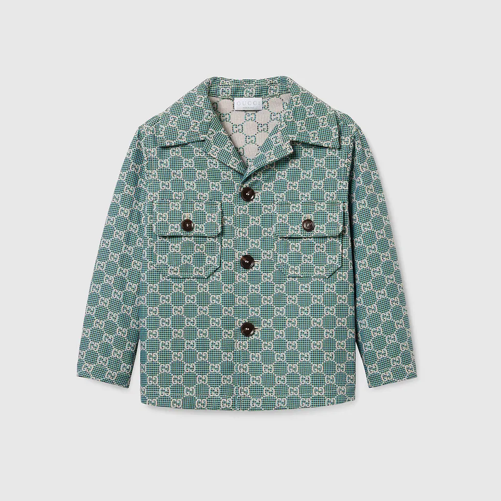 Children's Gg Cotton Houndstooth Jacket