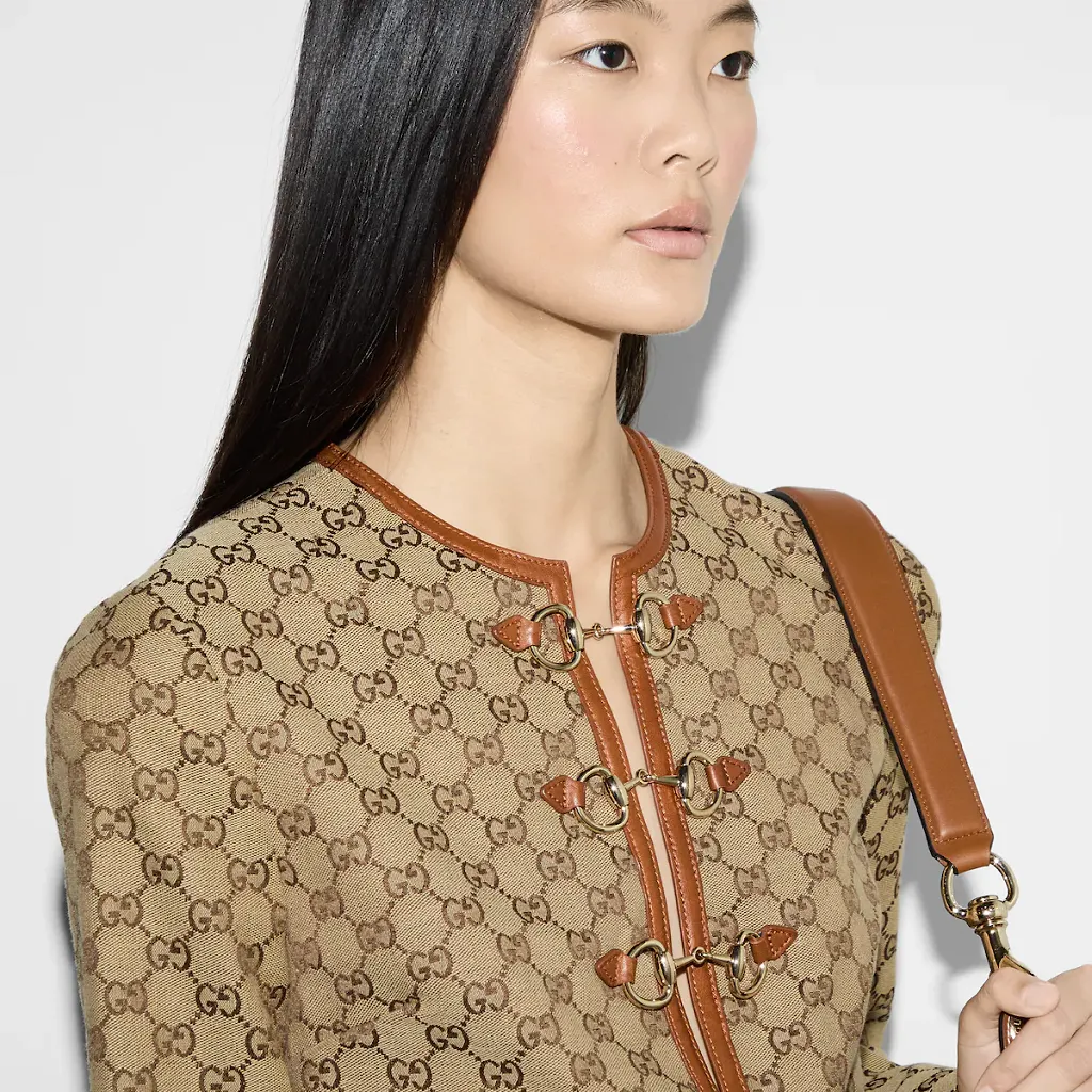 Gg Canvas Dress With Horsebit