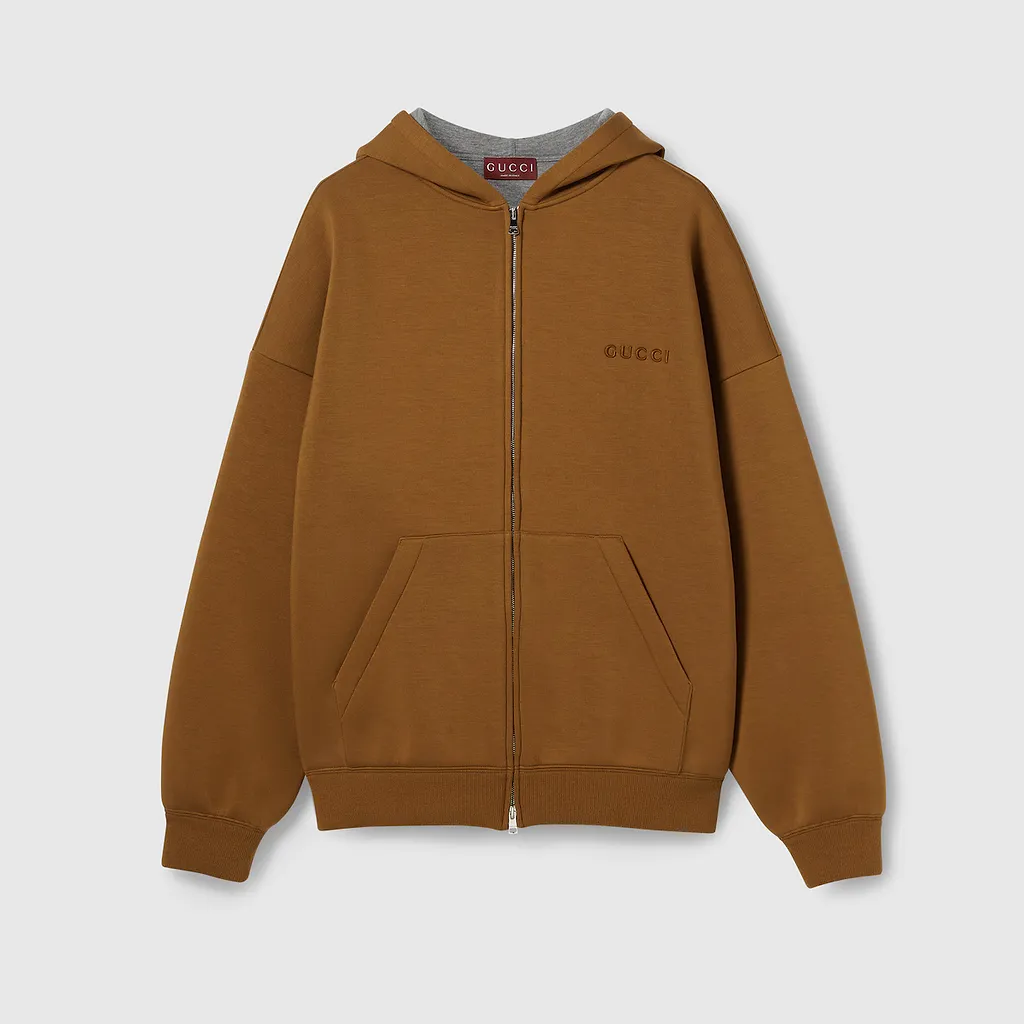 Embroidered Hooded Jersey Sweatshirt
