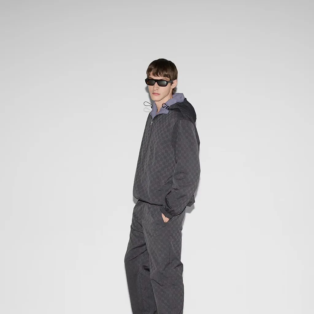 Reversible Gg Nylon Zip Jacket