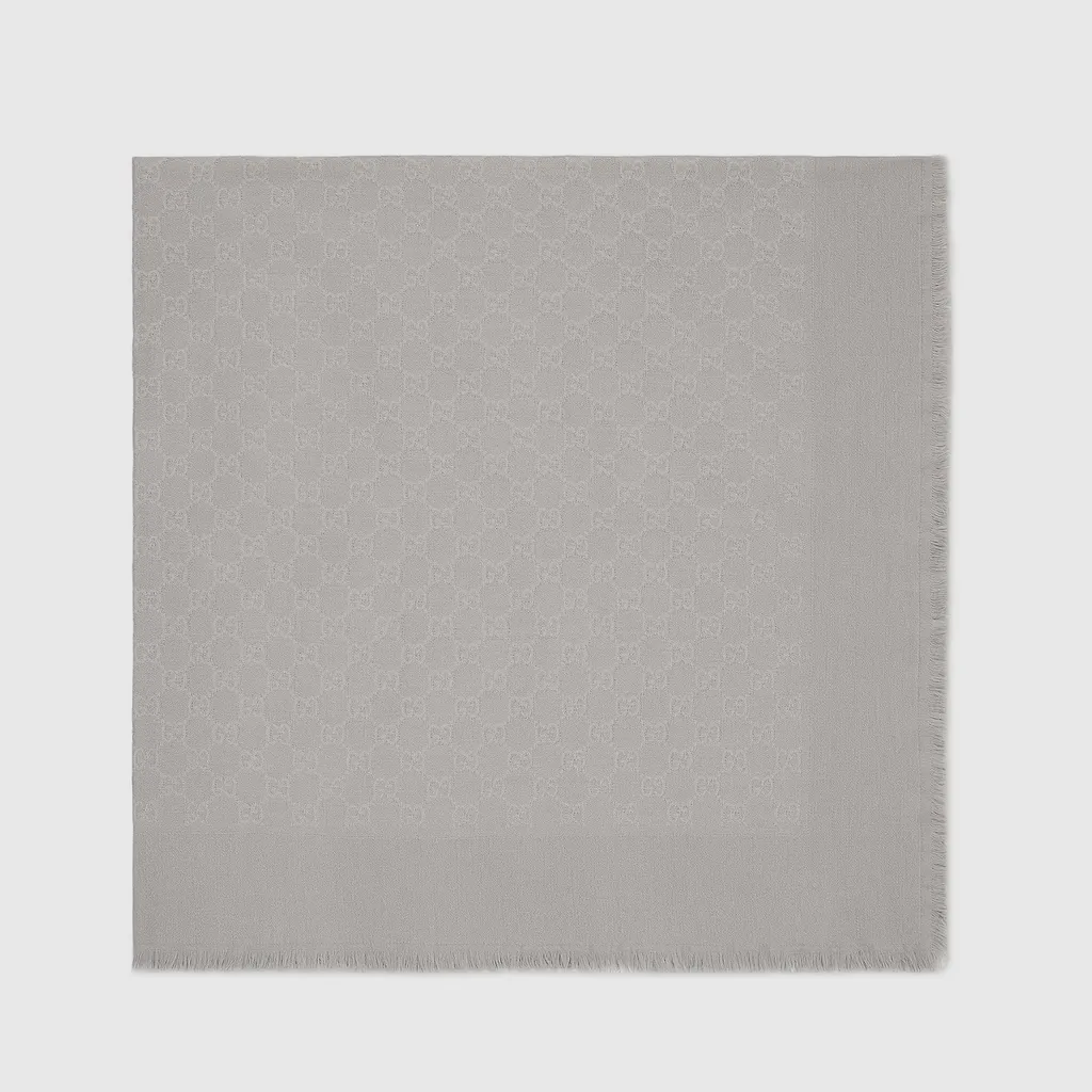 Gg Wool And Silk Jacquard Shawl