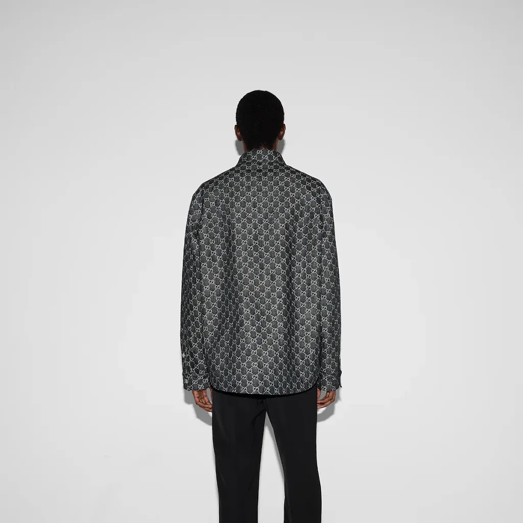 Reversible Wool And Gg Denim Shirt