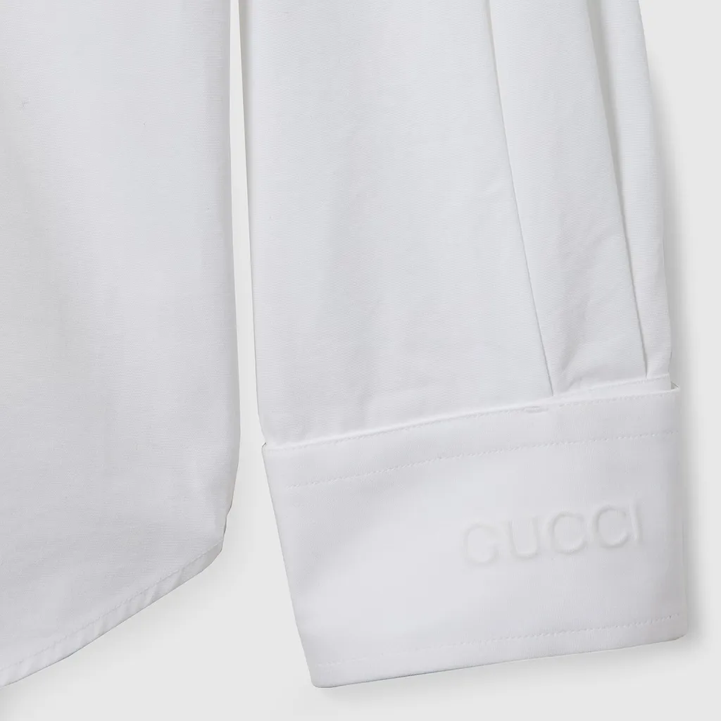 Cotton Poplin Shirt With Gucci Detail