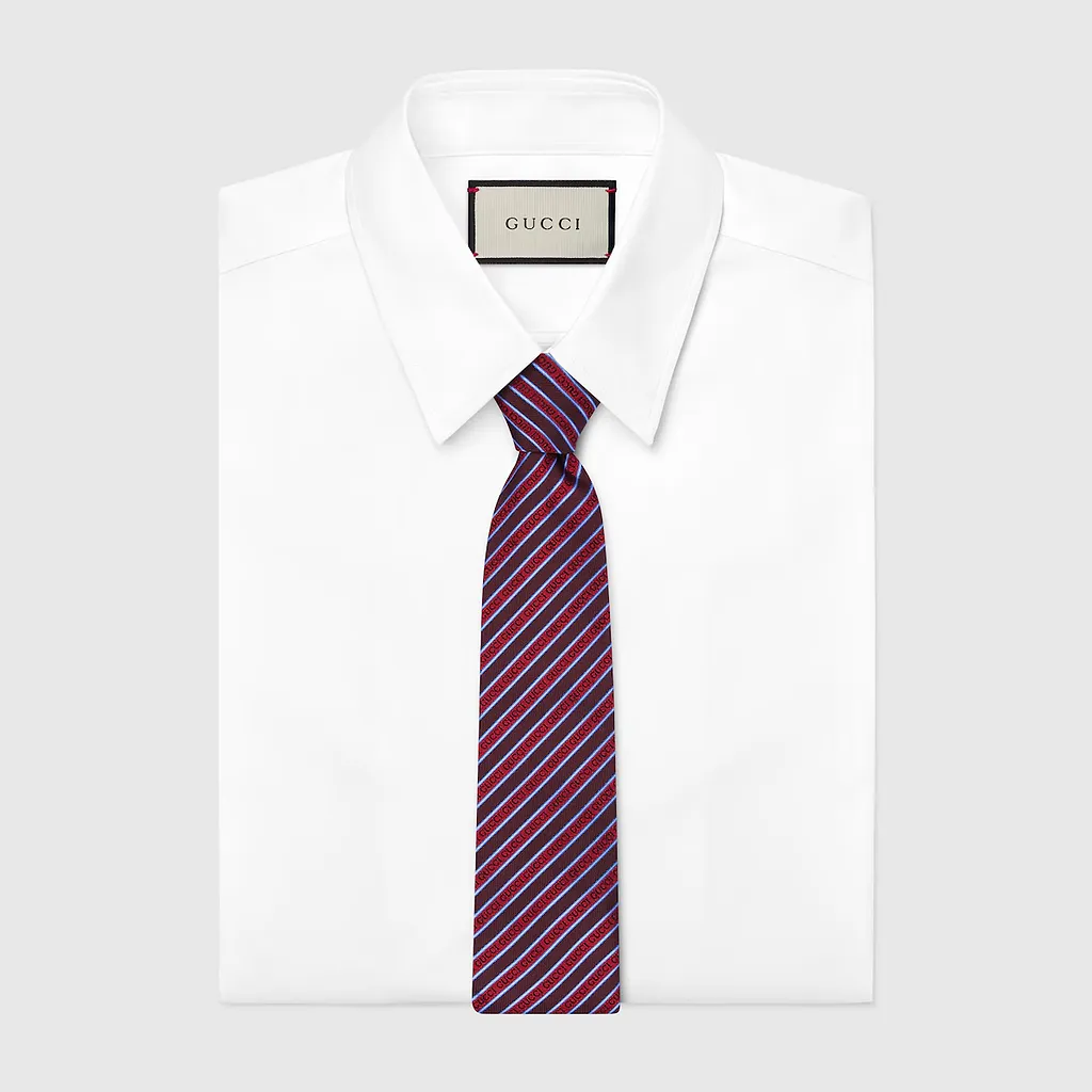 Striped Silk Jacquard Tie