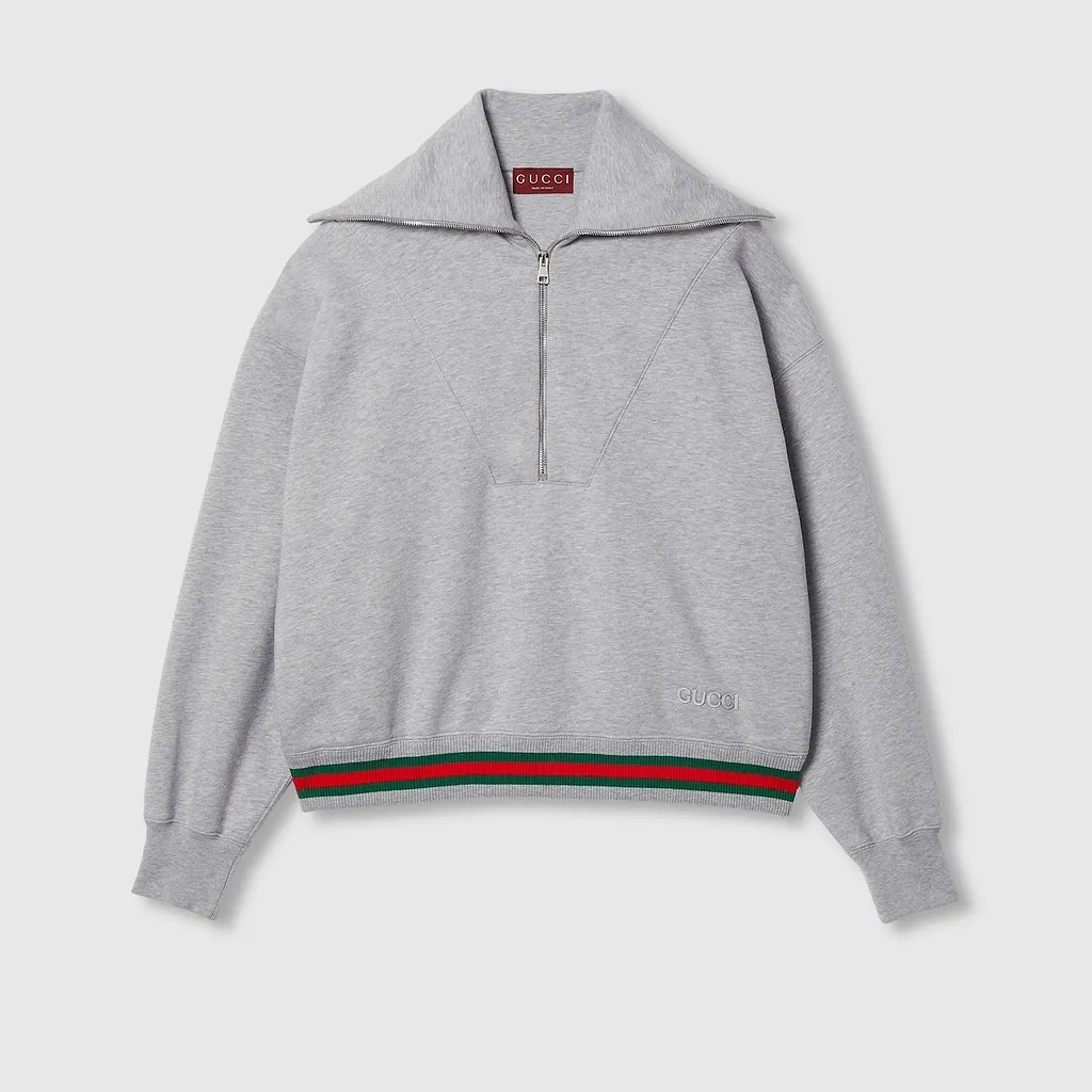 Cotton Jersey Sweatshirt With Web