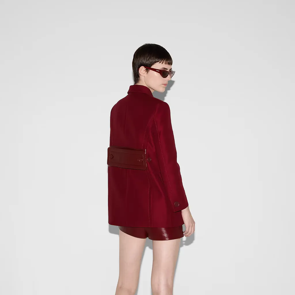 Wool Silk Cady Jacket With Martingale