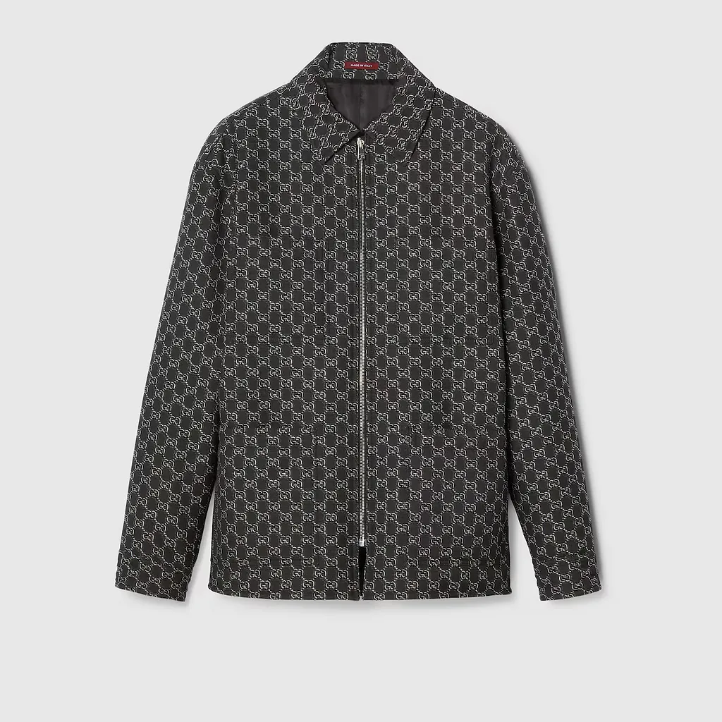Wool Jacket With Gg Shadow