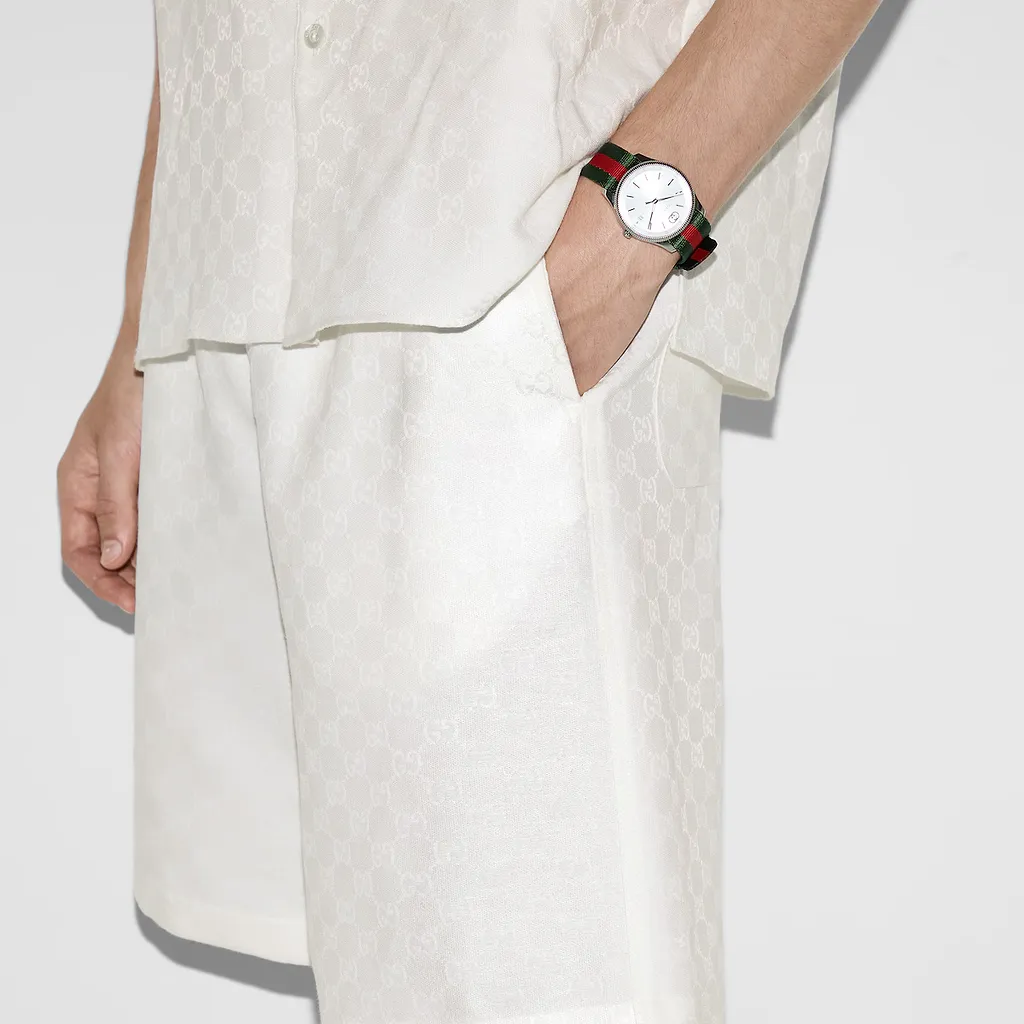 Linen Blend Gg Canvas Shorts