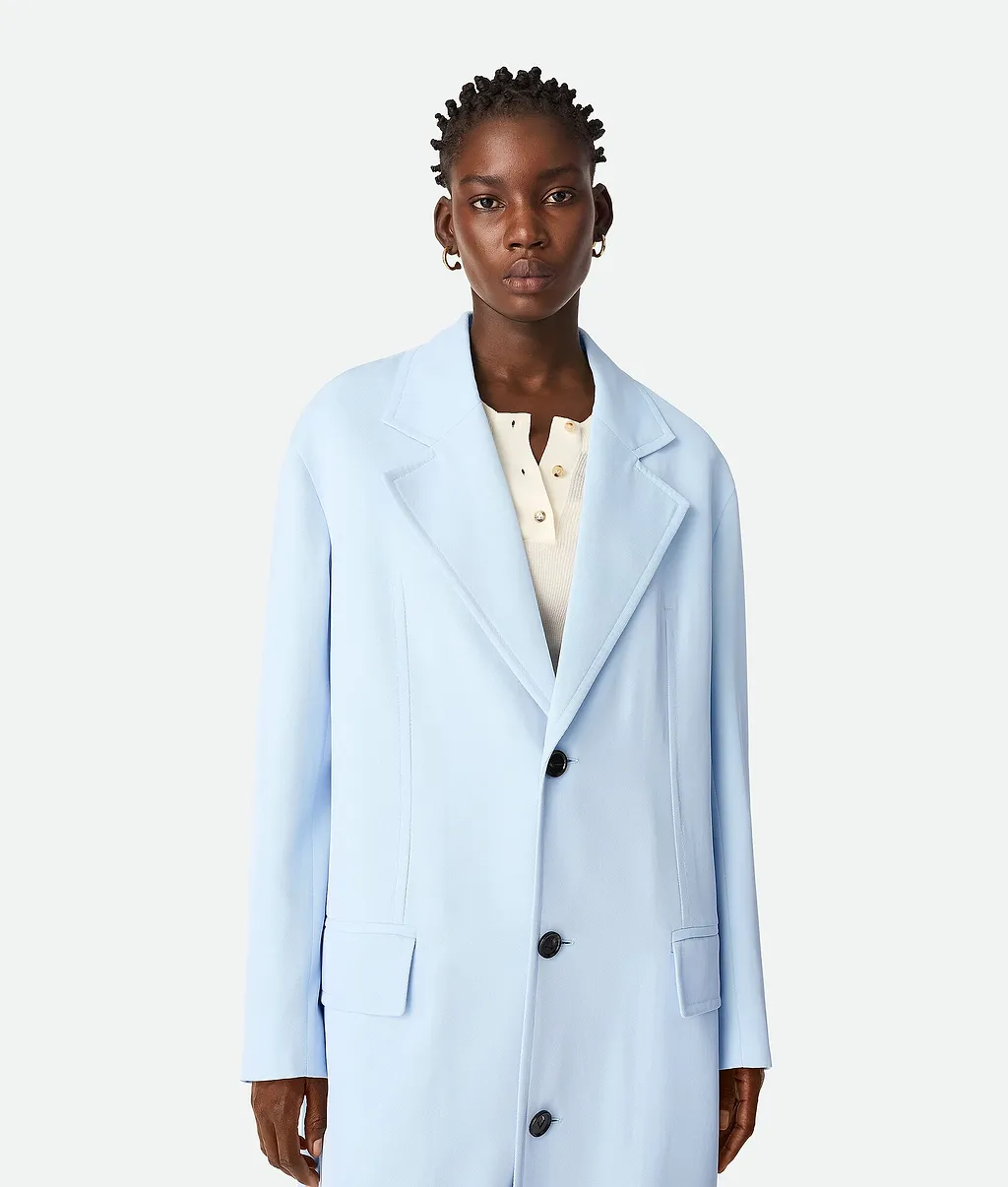 Viscose And Silk Twill Coat