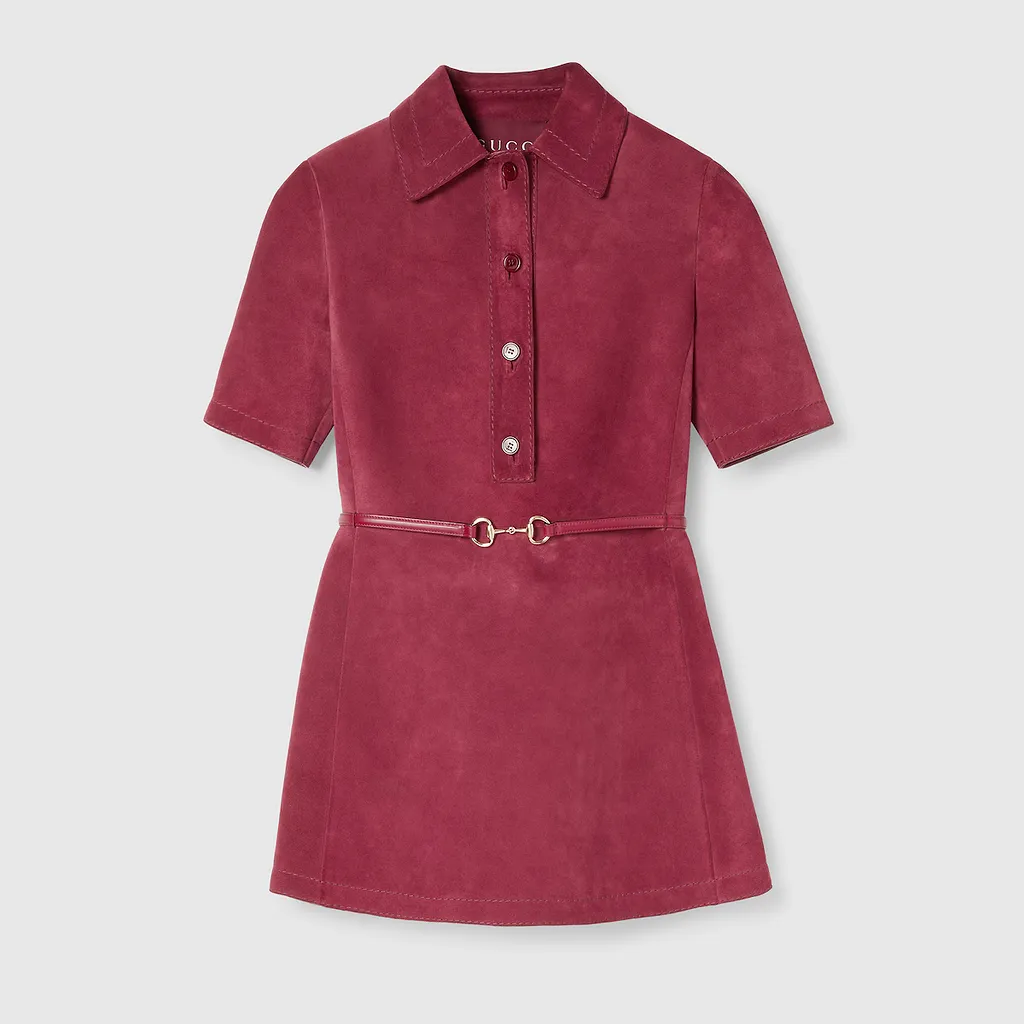 Suede Dress With Detachable Belt