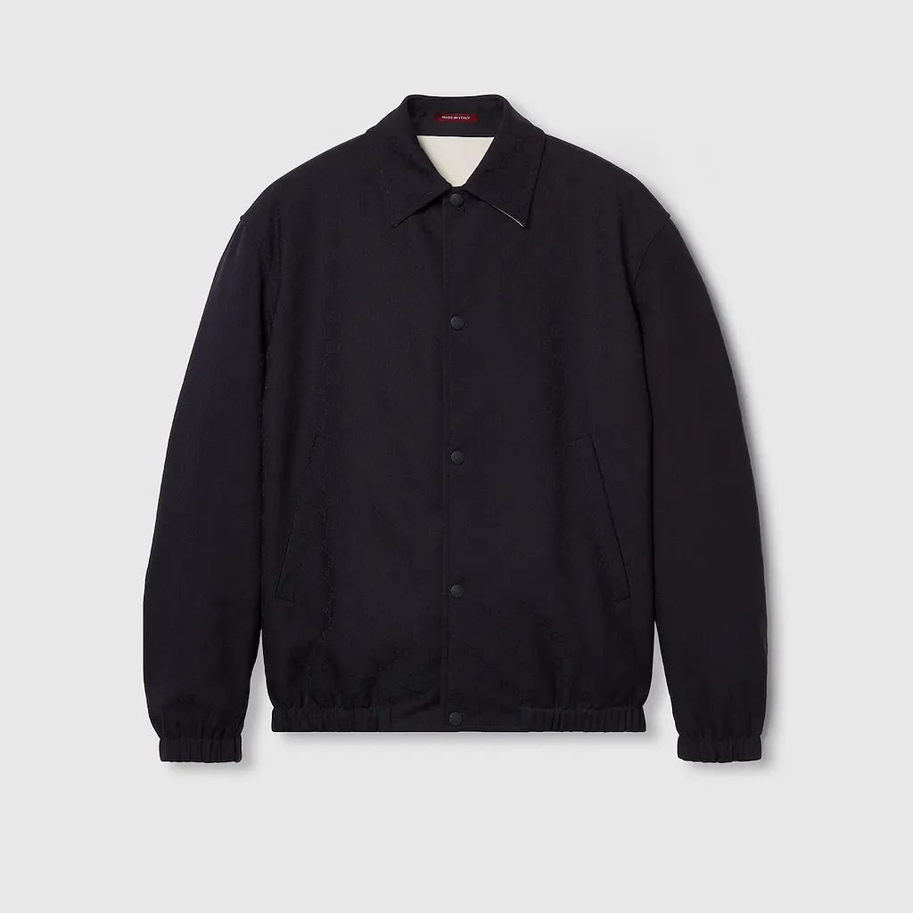 Reversible Gg Polyester Jacket