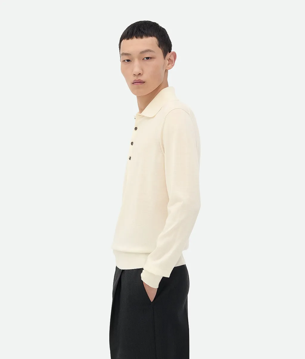 Light Fine Cashmere Polo Jumper