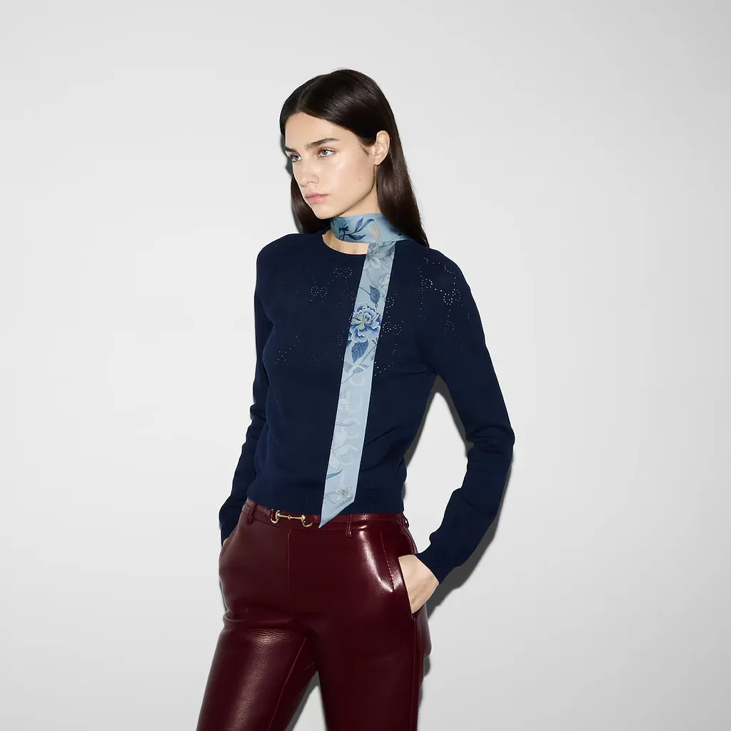 Printed Silk Neck Bow