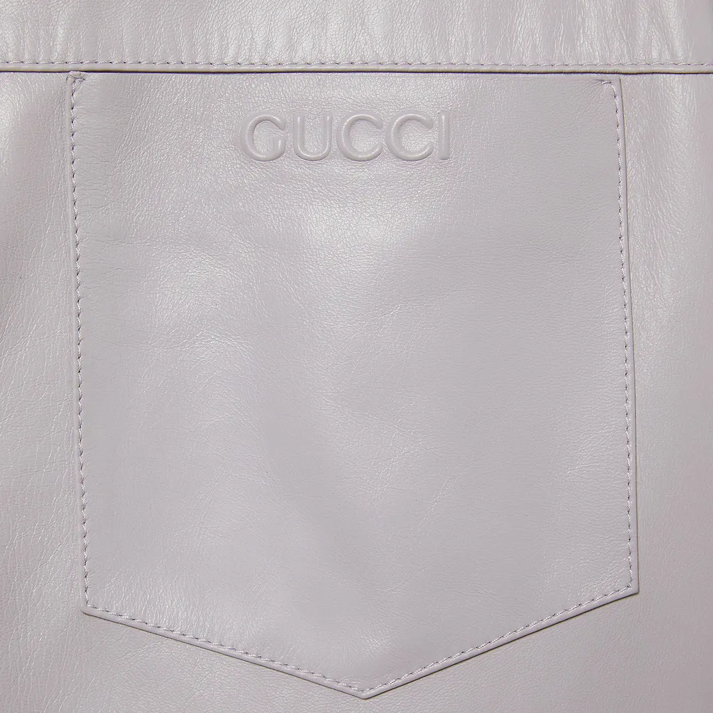 Embossed Soft Nappa Leather Shirt