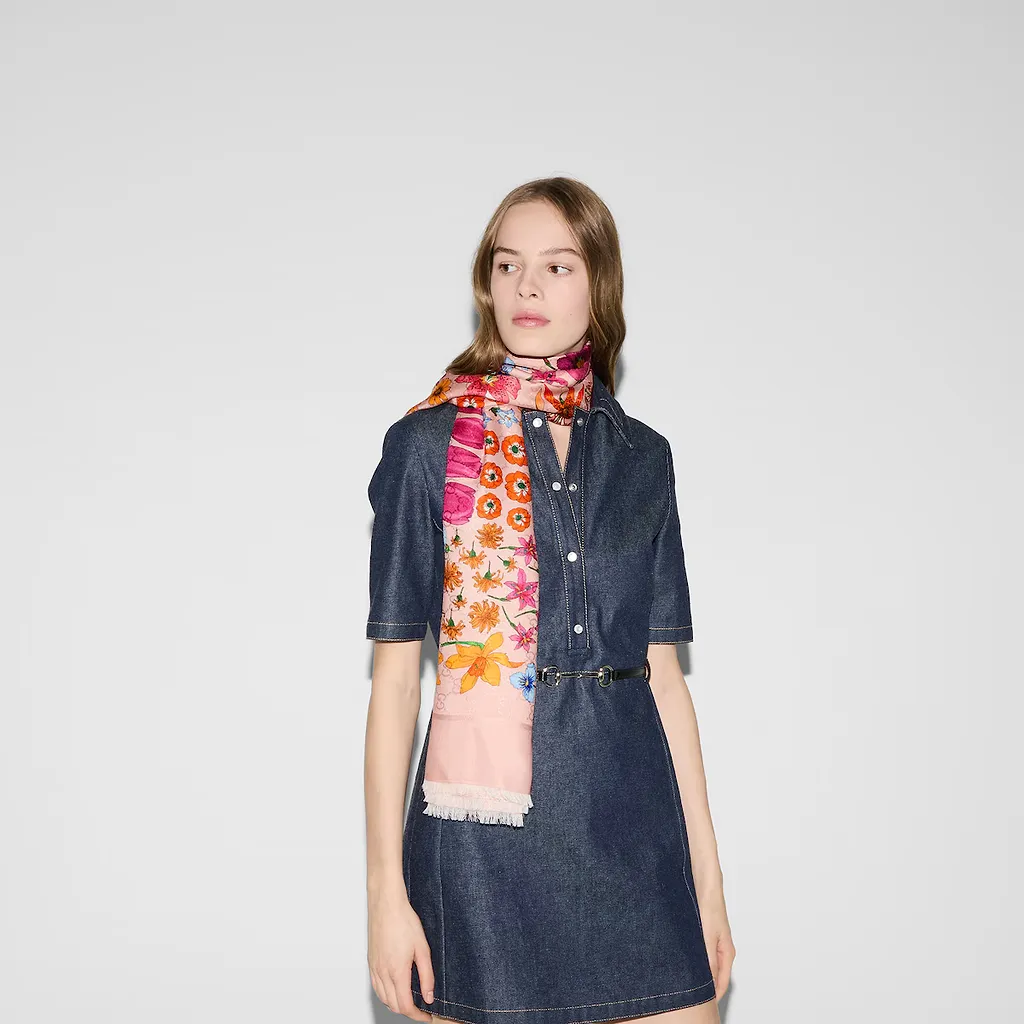 Printed Silk Wool Shawl