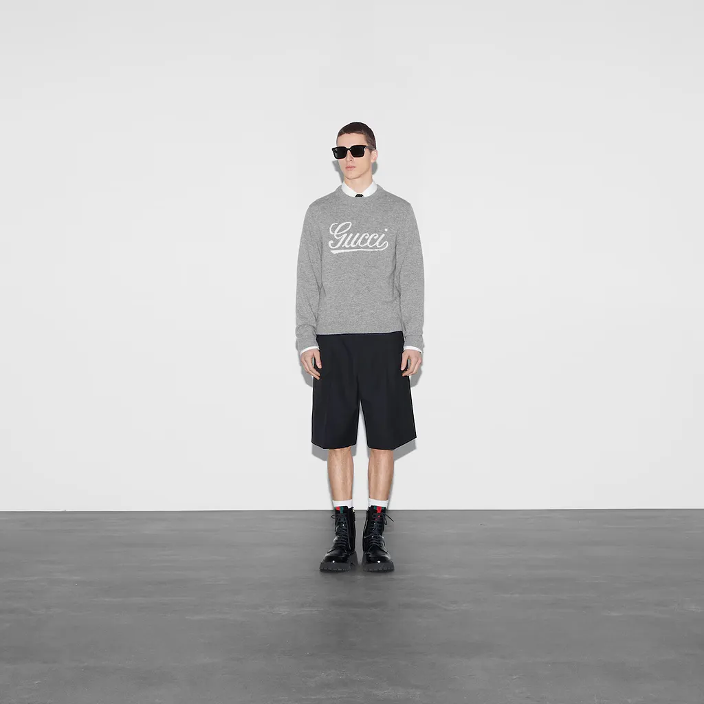 Wool Sweater With Gucci Intarsia