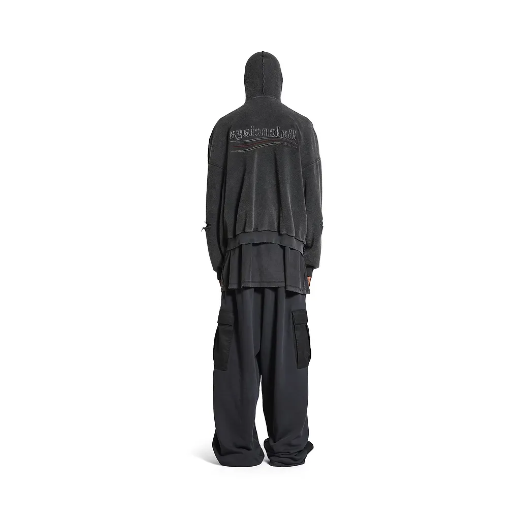 Political Campaign Inside-Out Zip-Up Hoodie Large Fit