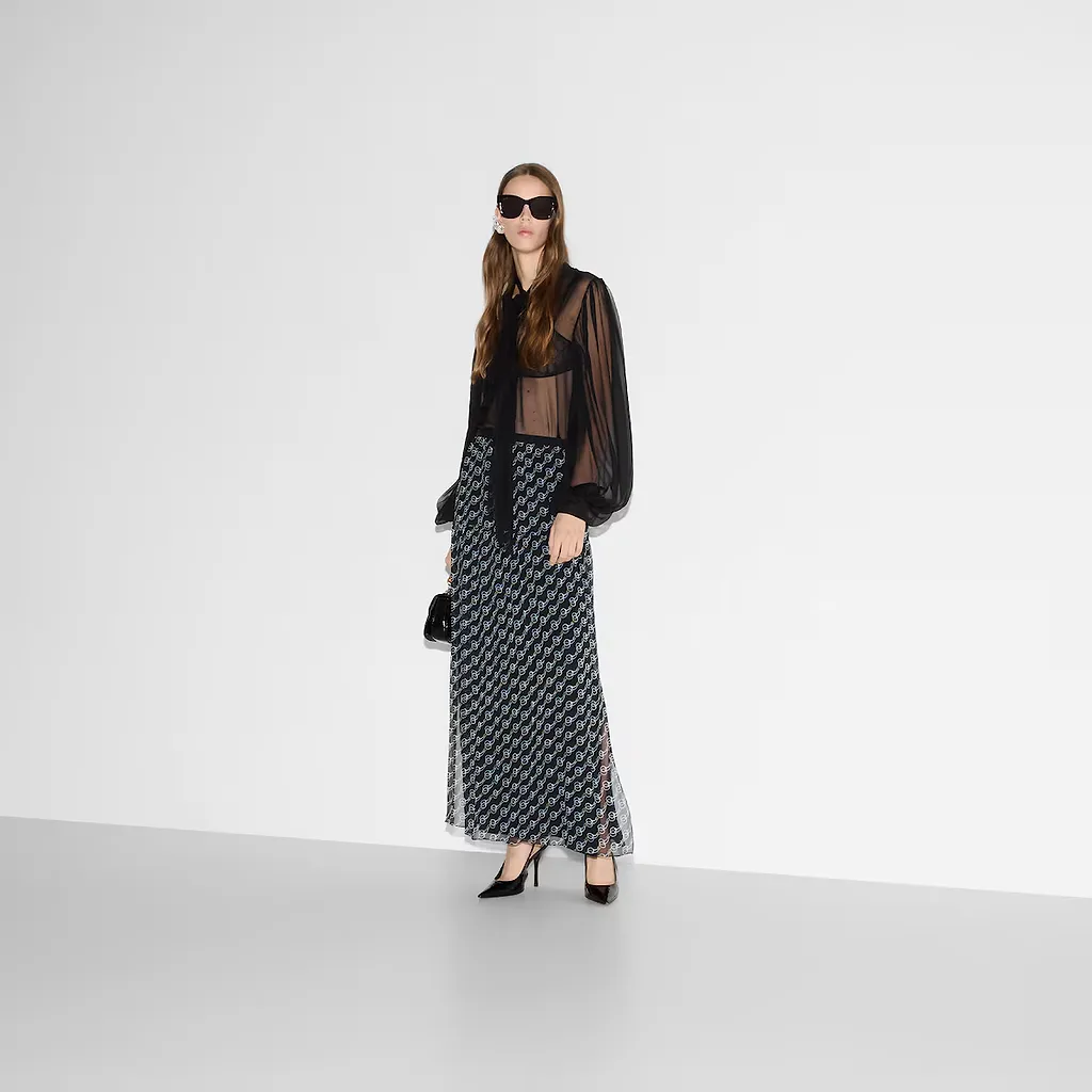 Printed Silk Skirt