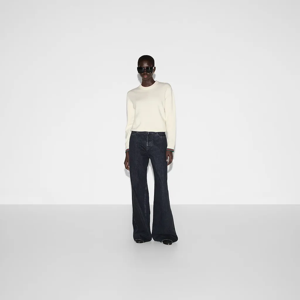 Wool And Cashmere Jumper With Web