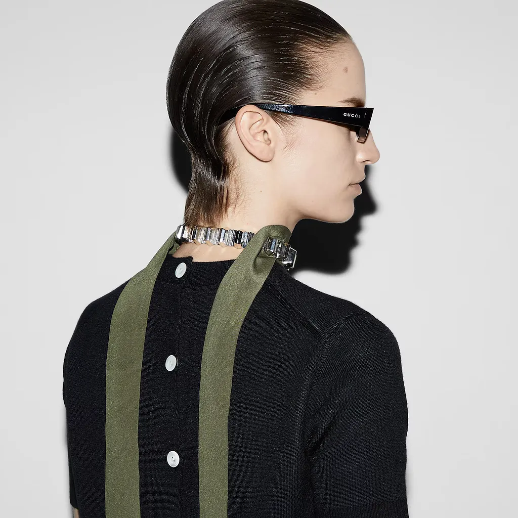 Wool Top With Gucci Intarsia