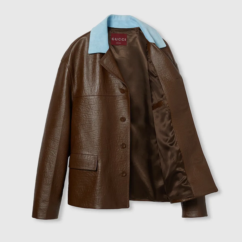 Embossed Leather Jacket