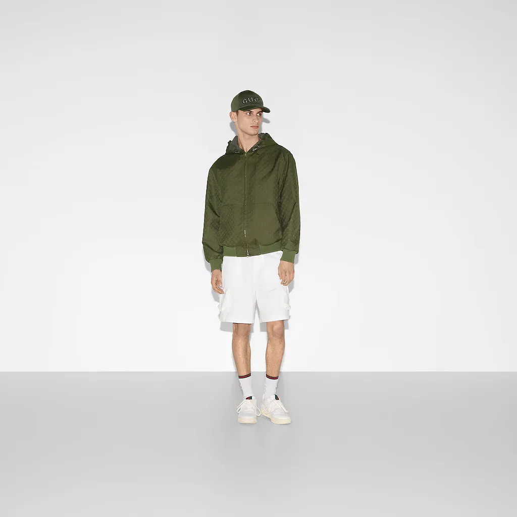 Gg Cotton Ripstop Hooded Jacket