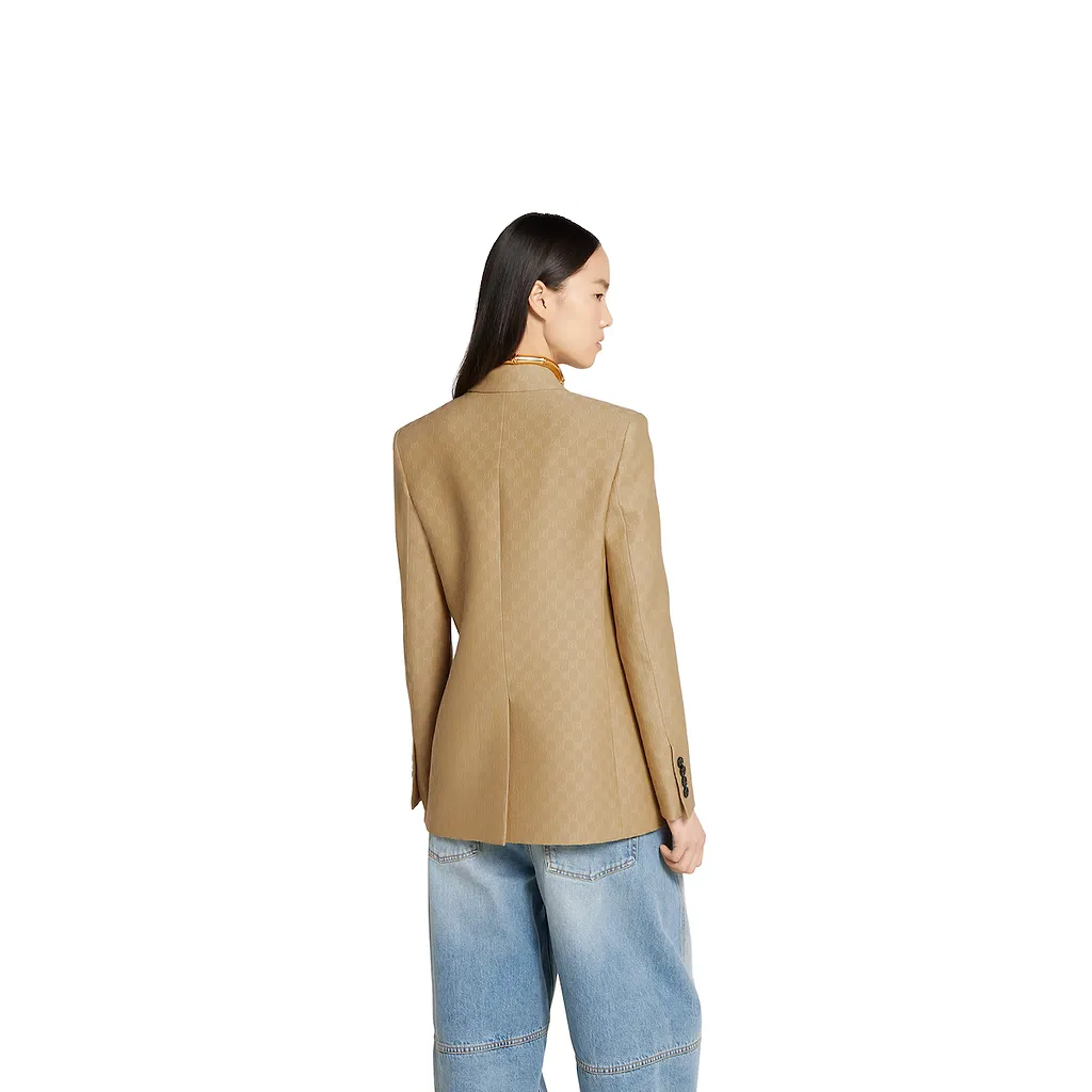 Gg Silk Wool CrÊPe Jacquard Jacket