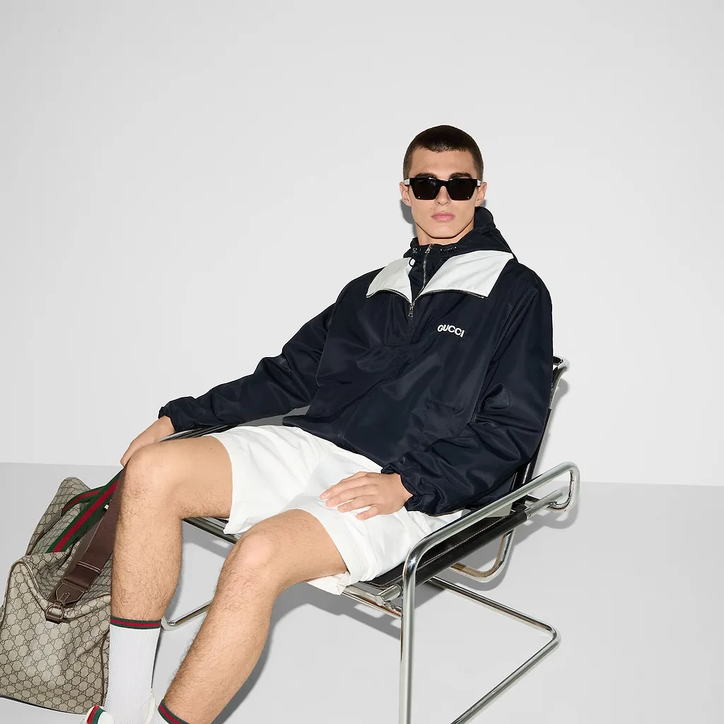 Nylon Twill Jacket With Patch