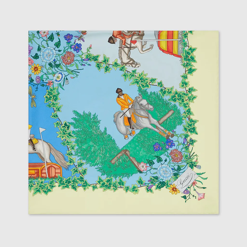 Allover Floral Print Silk Carré