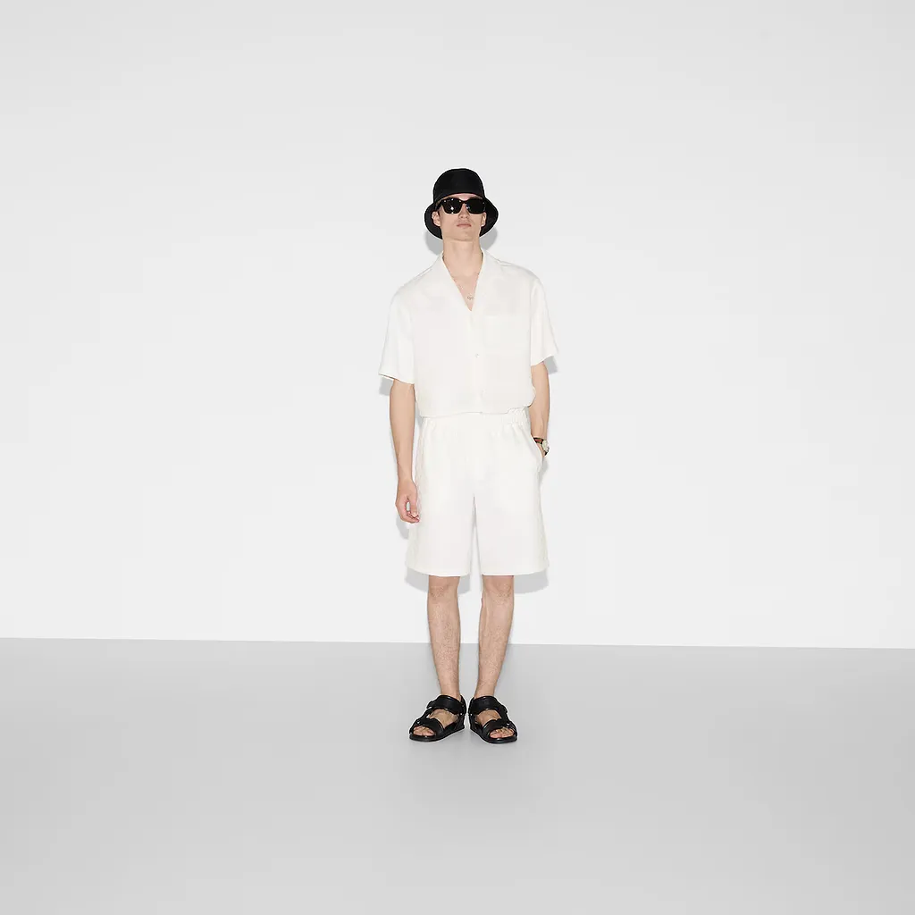 Linen Blend Gg Canvas Shorts