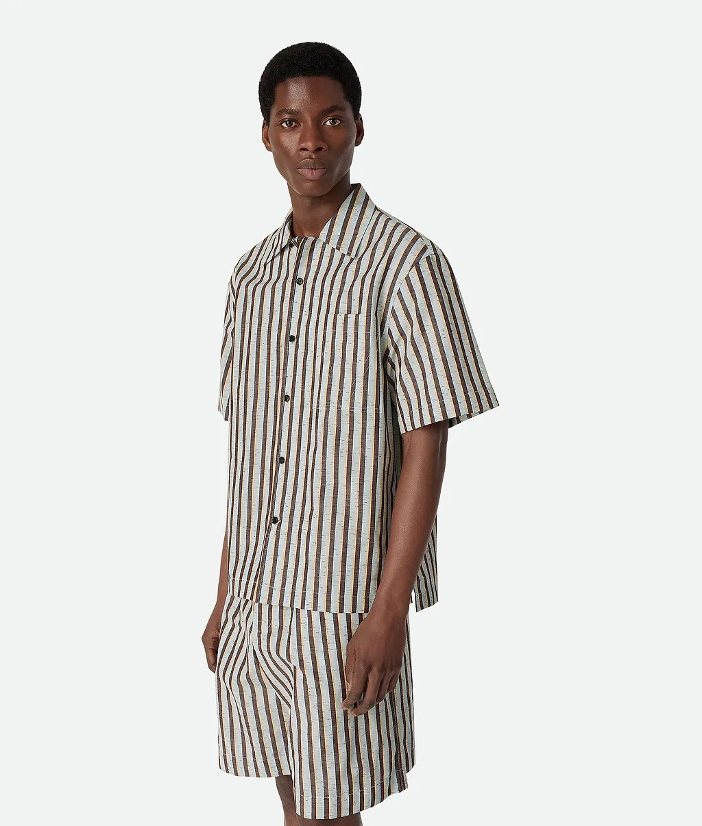 Stripe Cotton And Linen Shirt