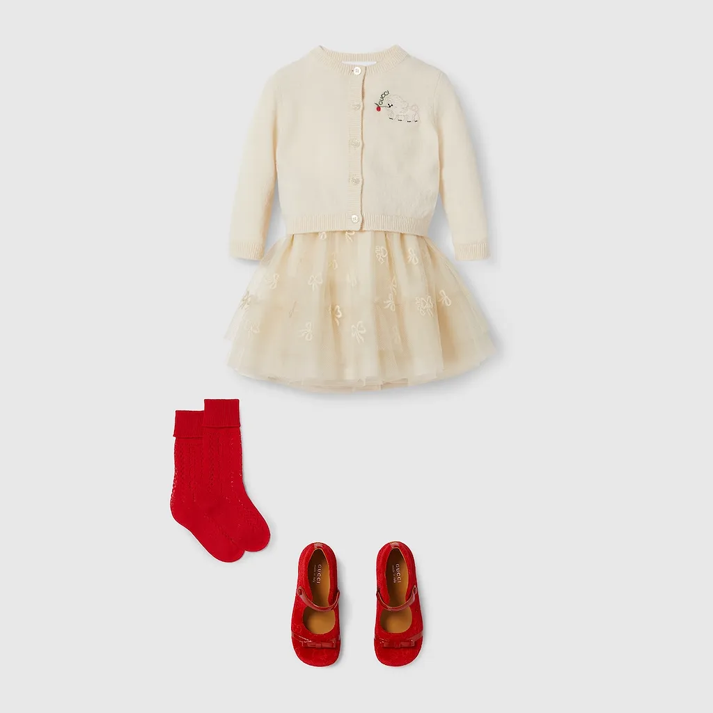 Baby Embroidered Wool Cardigan