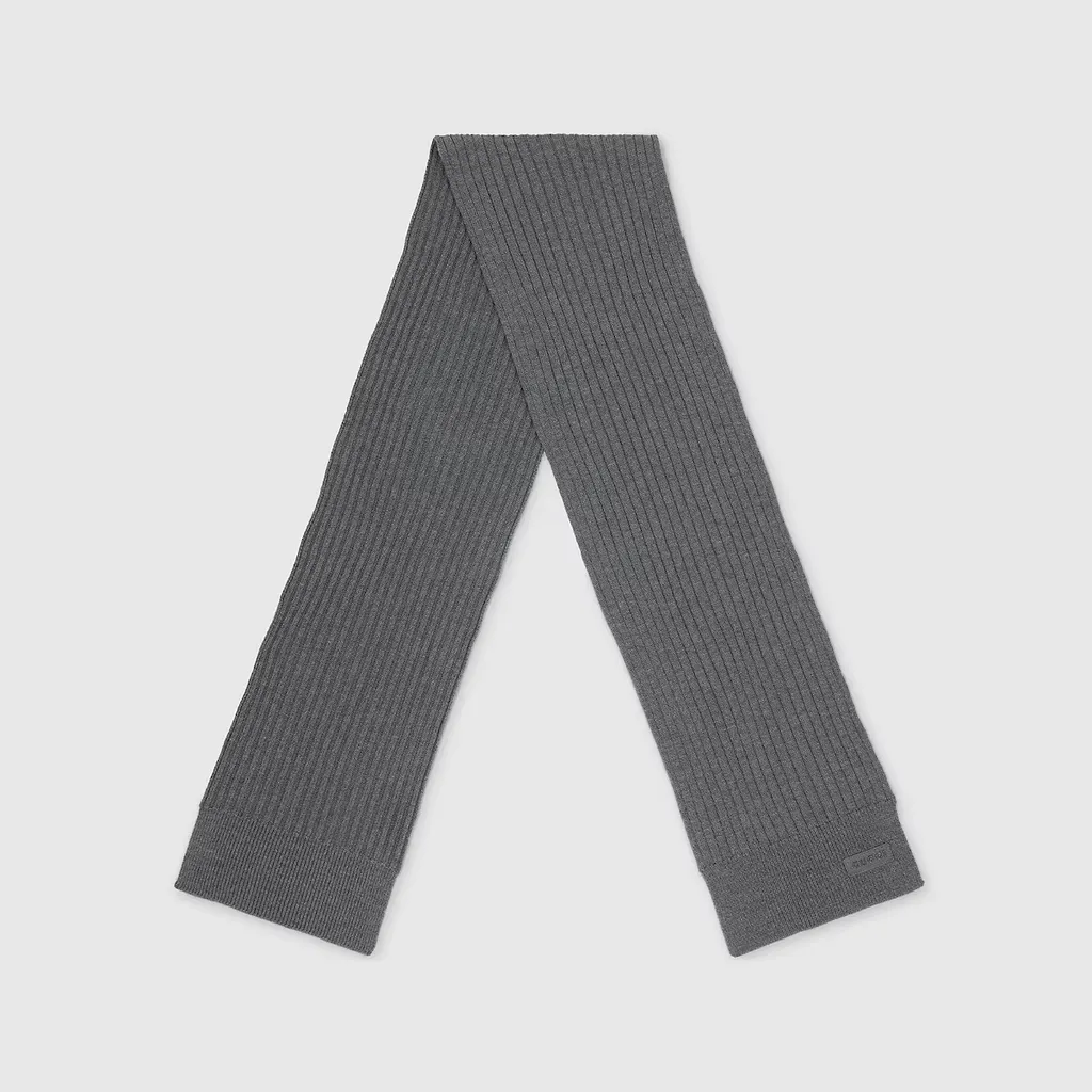 Knit Wool Scarf With Logo