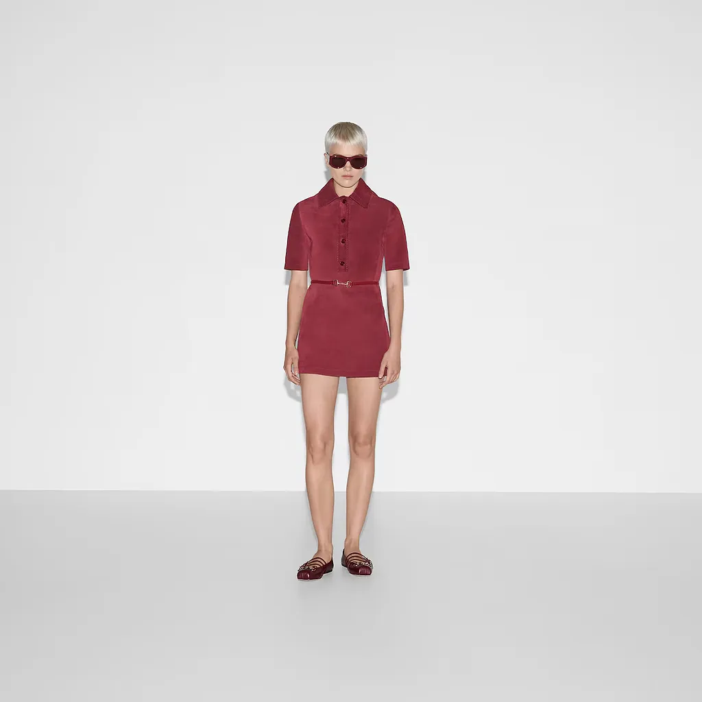 Suede Dress With Detachable Belt