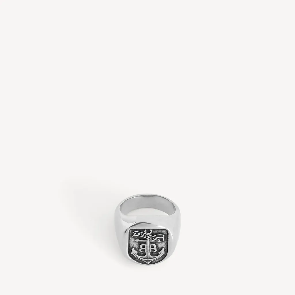 Anchor Crest Signet Ring