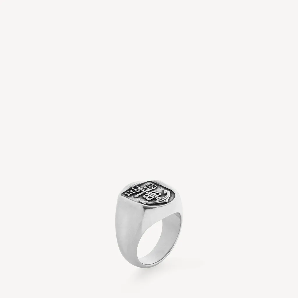 Anchor Crest Signet Ring