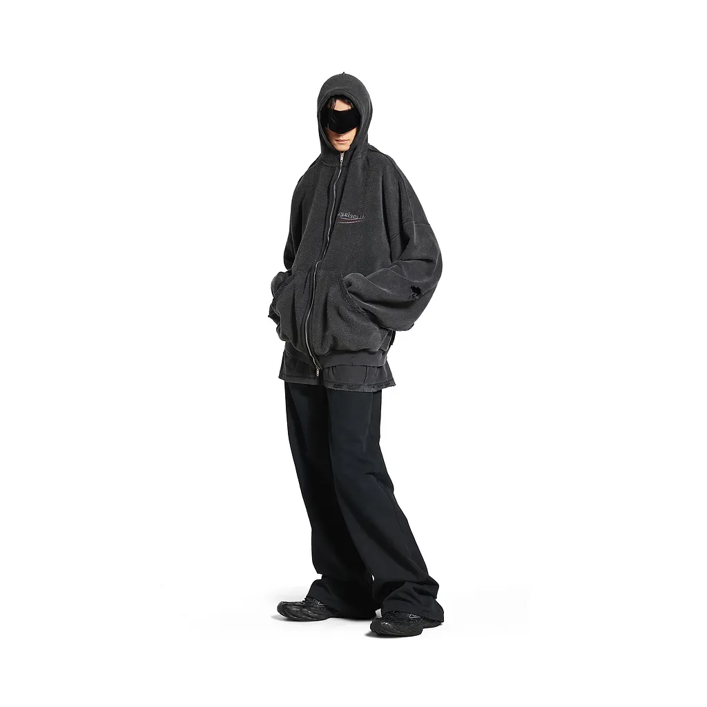 Political Campaign Inside-Out Zip-Up Hoodie Large Fit