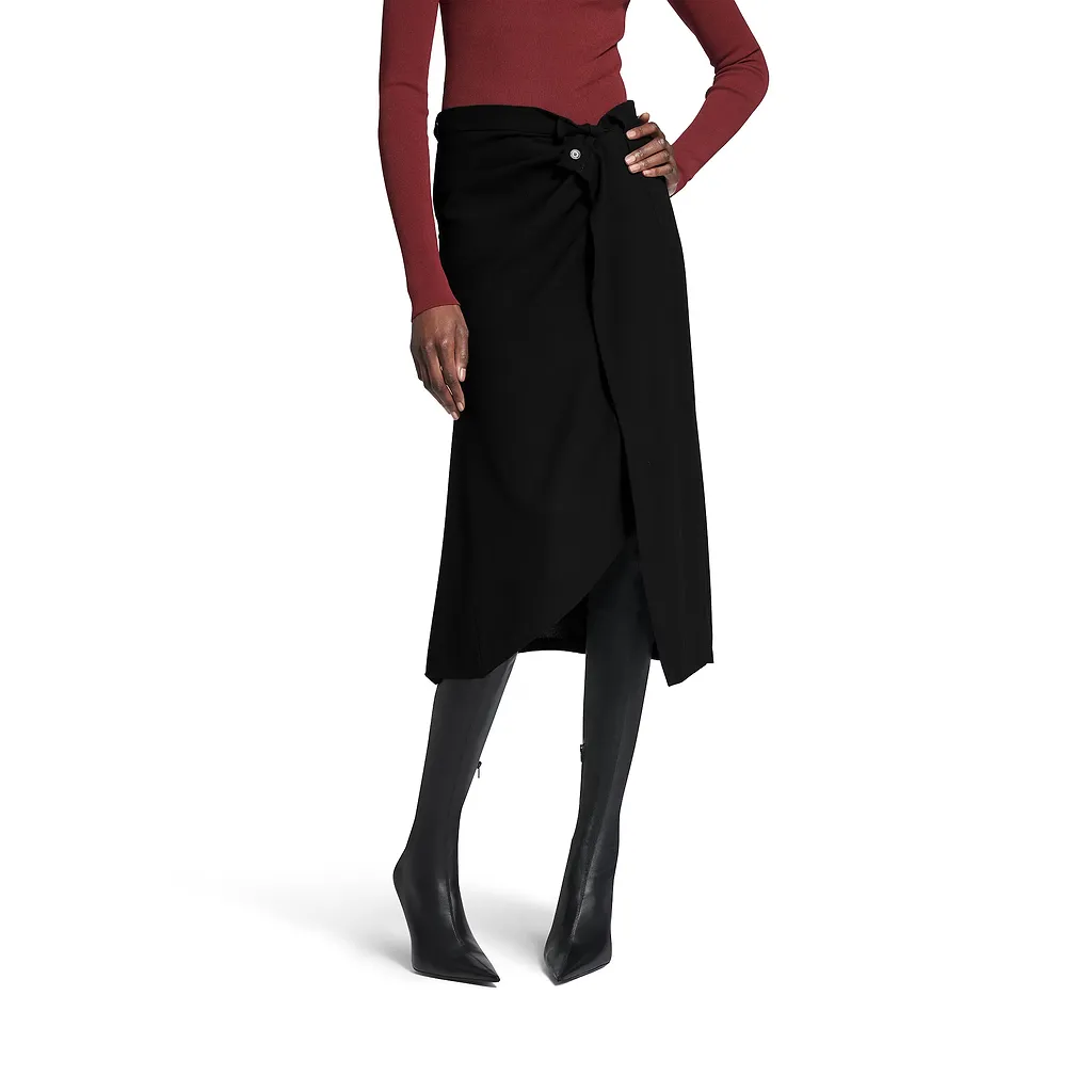 Draped Tailored Skirt