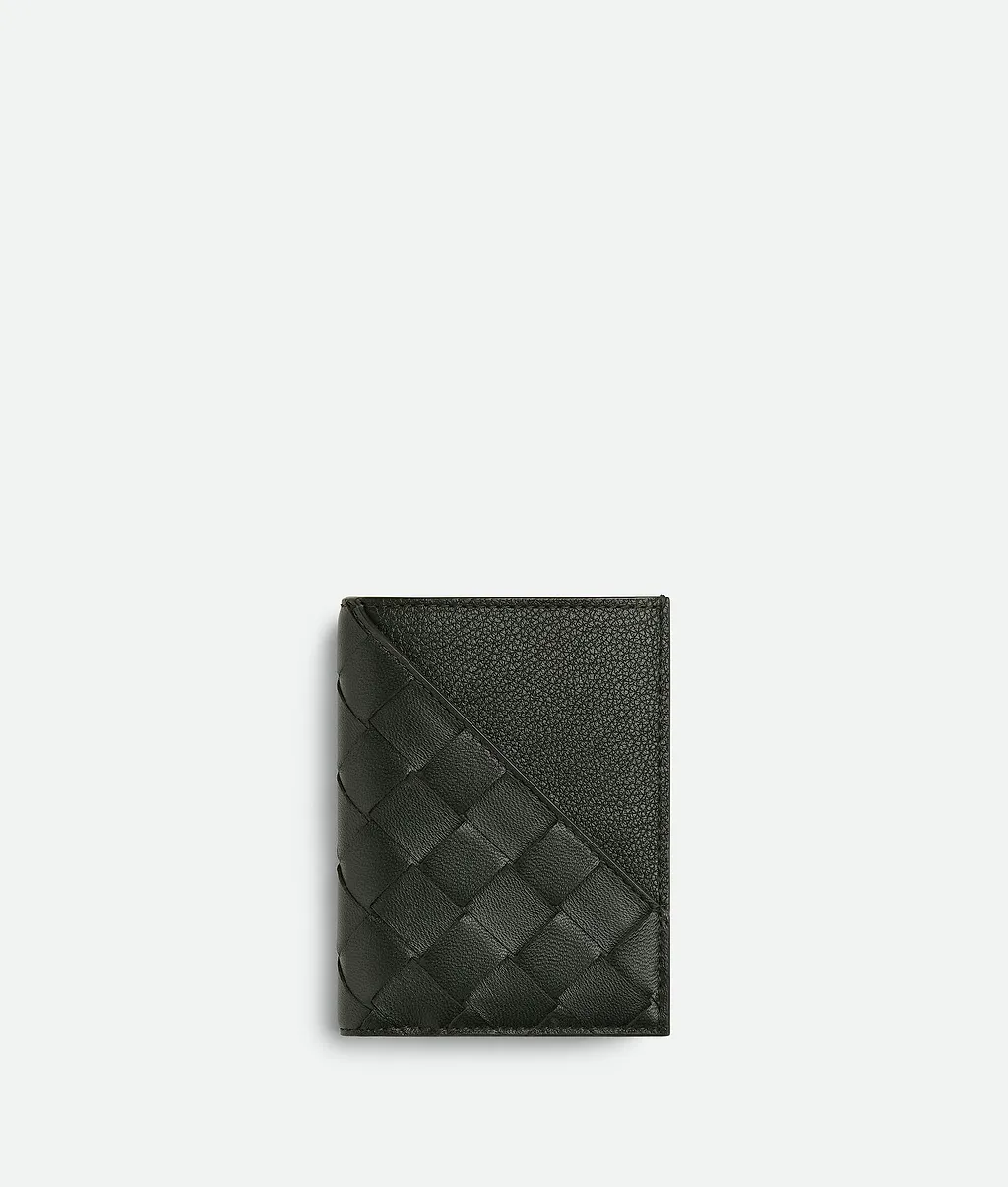 Intrecciato Diagonal Slim Flap Card Case