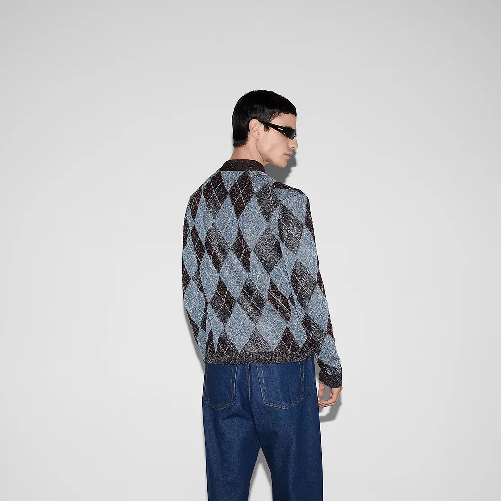 Lamé And Wool Cardigan