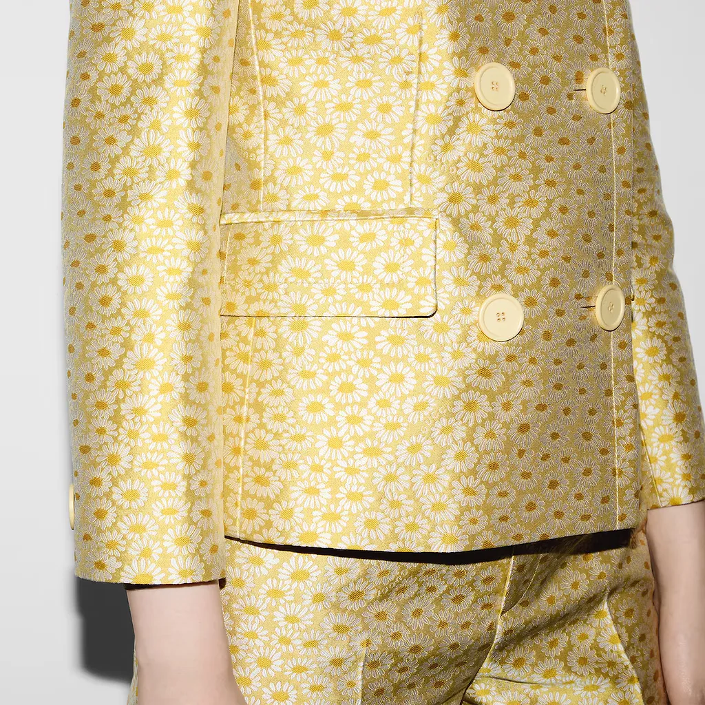 Silk Blend Floral Jacquard Jacket