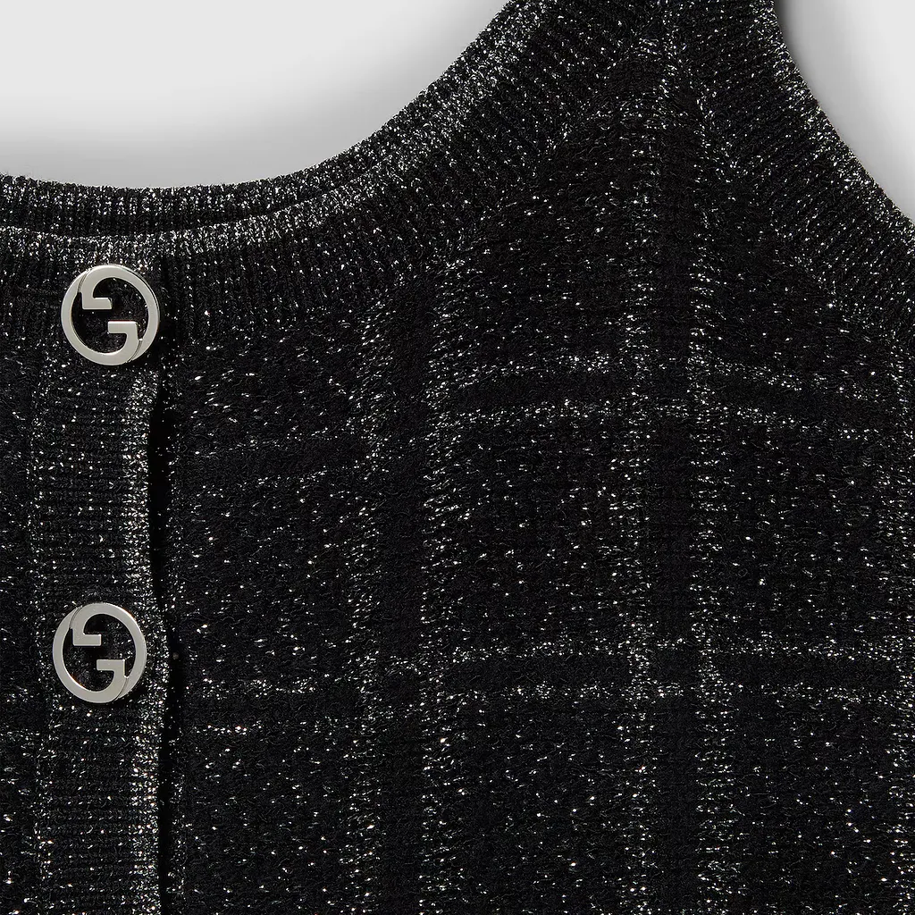 Wool And Lamé Check Jacquard Dress