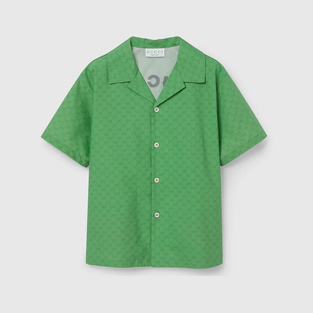 Children's Printed Gg Cotton Shirt