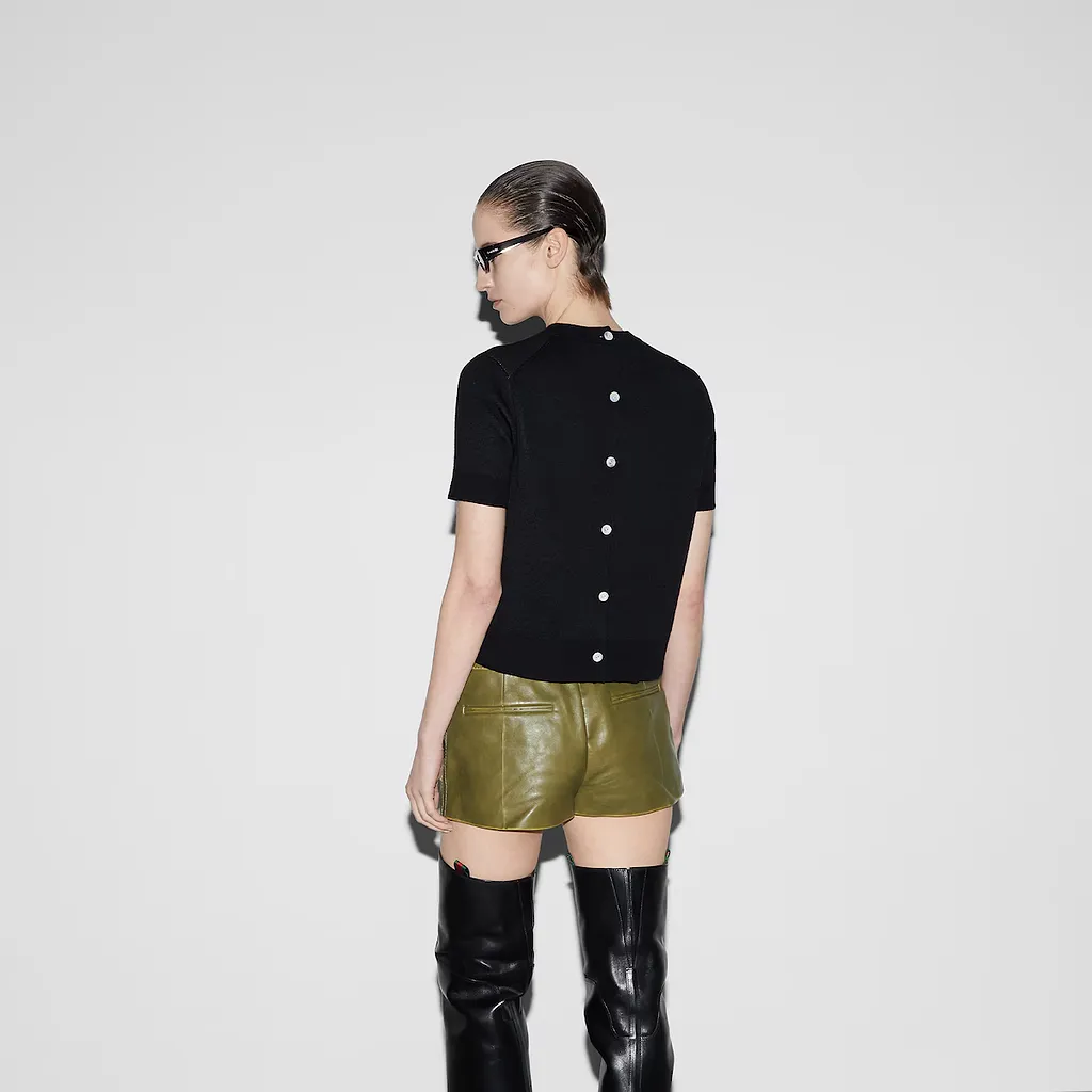 Wool Top With Gucci Intarsia