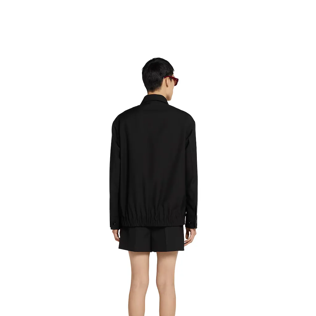 Embossed Wool Twill Zip Jacket