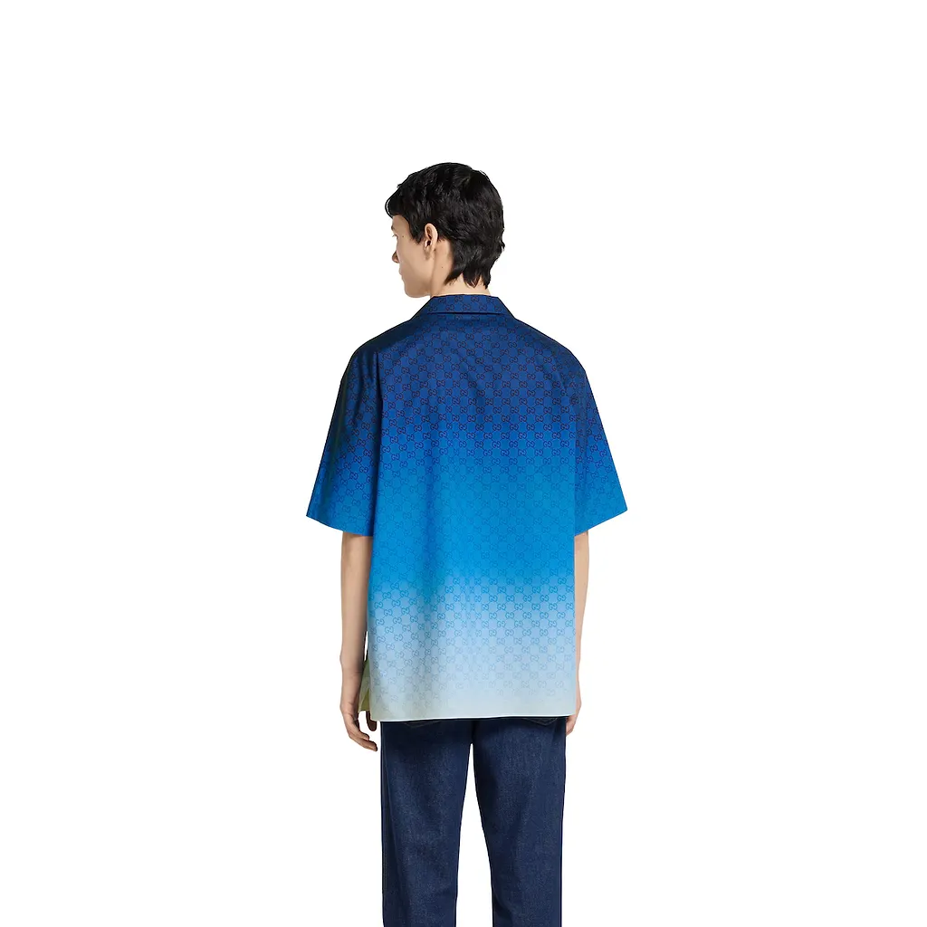 Printed Cotton Poplin Bowling Shirt